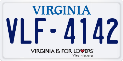 VA license plate VLF4142
