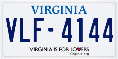 VA license plate VLF4144