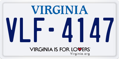 VA license plate VLF4147