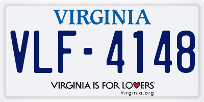 VA license plate VLF4148