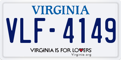 VA license plate VLF4149