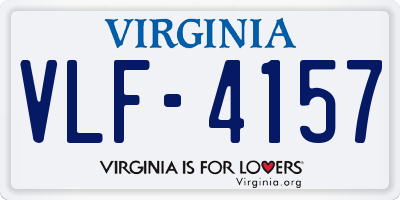 VA license plate VLF4157