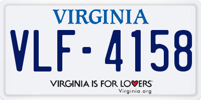 VA license plate VLF4158