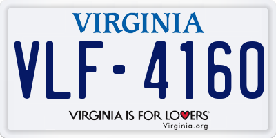 VA license plate VLF4160