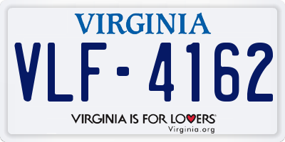 VA license plate VLF4162
