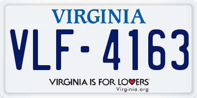 VA license plate VLF4163