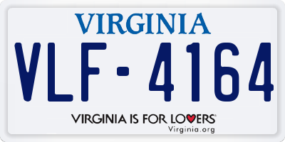 VA license plate VLF4164