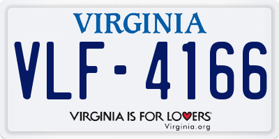 VA license plate VLF4166