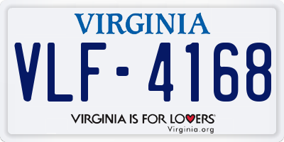 VA license plate VLF4168