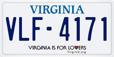 VA license plate VLF4171