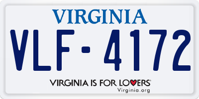 VA license plate VLF4172