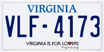 VA license plate VLF4173