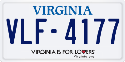 VA license plate VLF4177