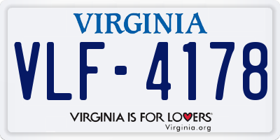 VA license plate VLF4178