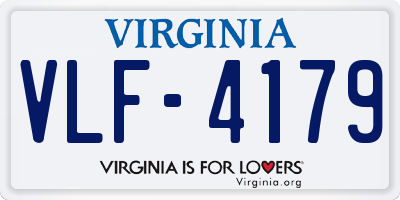 VA license plate VLF4179