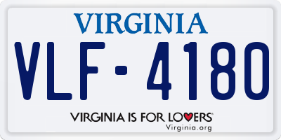 VA license plate VLF4180