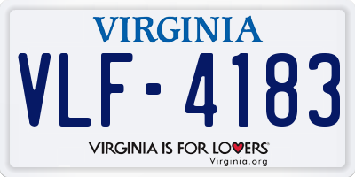 VA license plate VLF4183