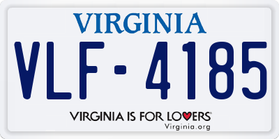VA license plate VLF4185
