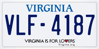 VA license plate VLF4187