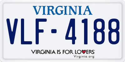 VA license plate VLF4188