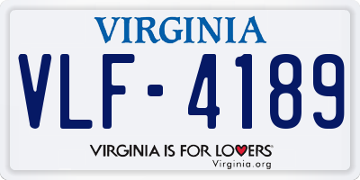 VA license plate VLF4189