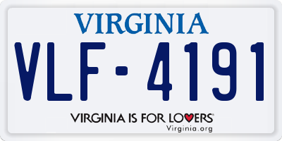 VA license plate VLF4191