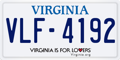 VA license plate VLF4192