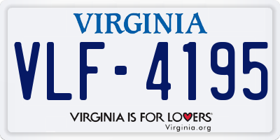 VA license plate VLF4195