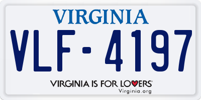 VA license plate VLF4197