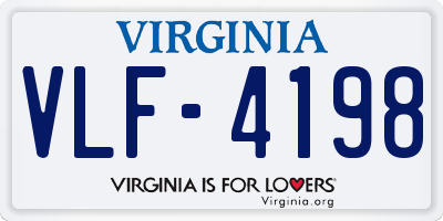 VA license plate VLF4198
