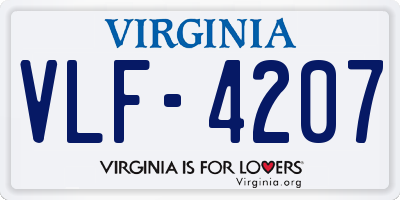 VA license plate VLF4207