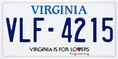 VA license plate VLF4215