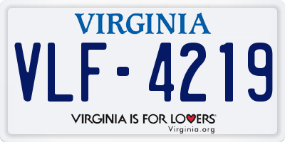 VA license plate VLF4219