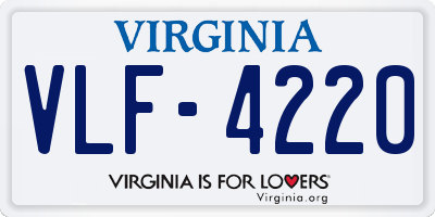 VA license plate VLF4220