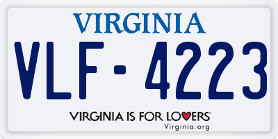 VA license plate VLF4223