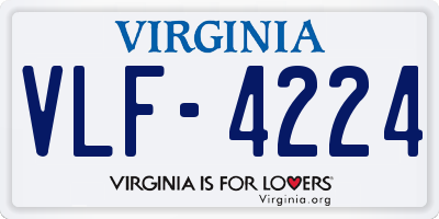 VA license plate VLF4224