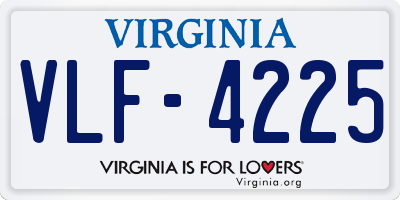 VA license plate VLF4225