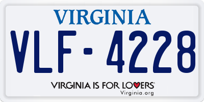 VA license plate VLF4228