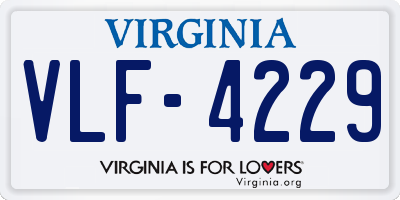 VA license plate VLF4229