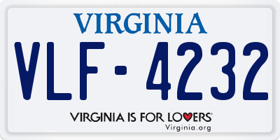 VA license plate VLF4232