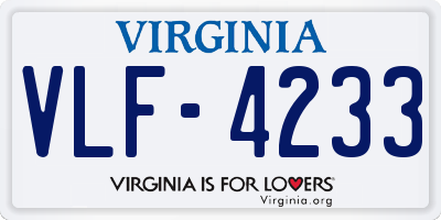 VA license plate VLF4233