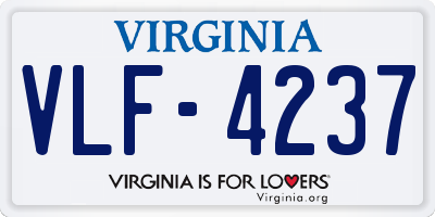 VA license plate VLF4237
