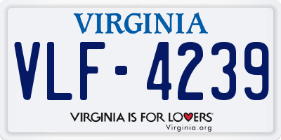 VA license plate VLF4239