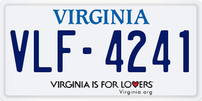 VA license plate VLF4241
