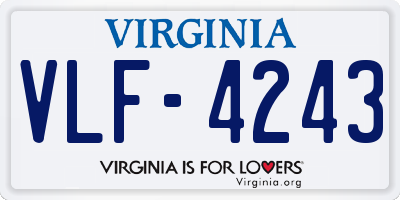 VA license plate VLF4243