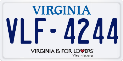 VA license plate VLF4244