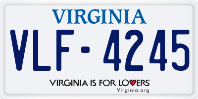 VA license plate VLF4245