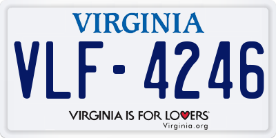 VA license plate VLF4246