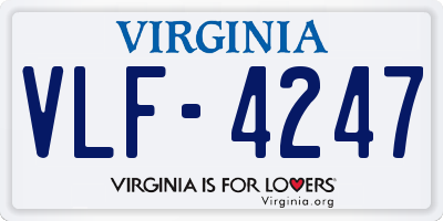 VA license plate VLF4247