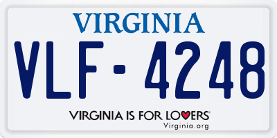 VA license plate VLF4248
